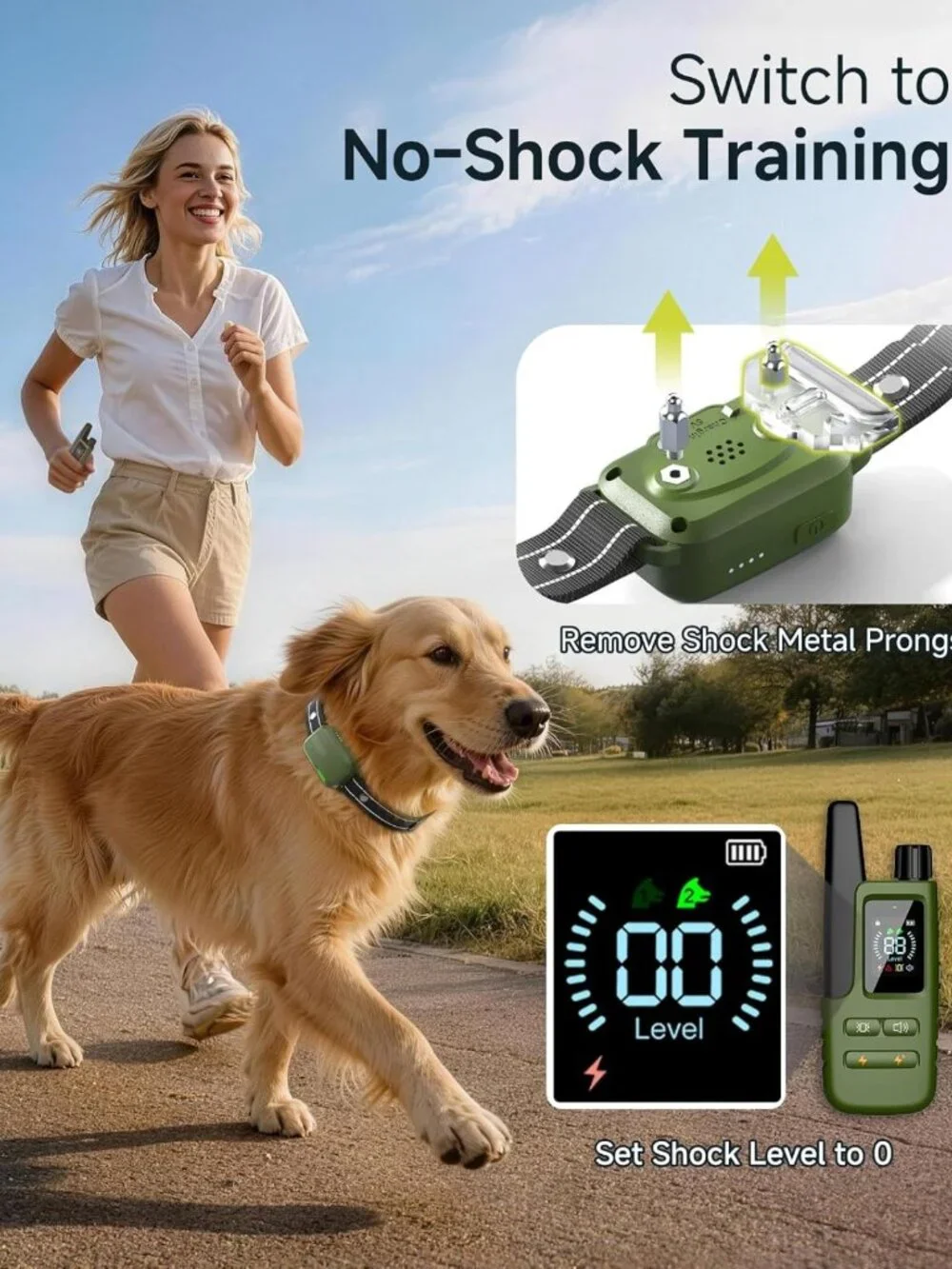 Rechargeable Dog Training Collar - 4500FT Remote, Waterproof, Vibration & Beep